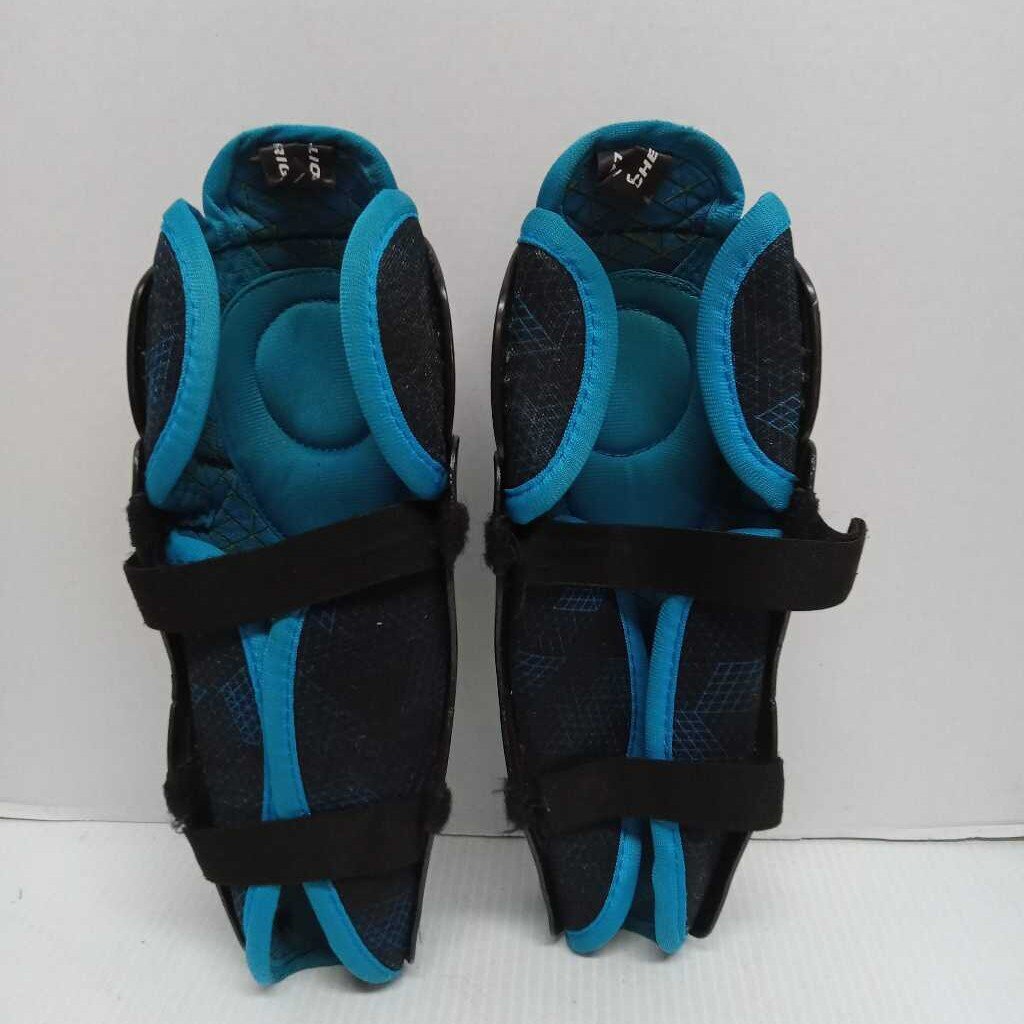Bauer X Hockey Shinguards Black/Blue/Green Size Youth 10" Preowned