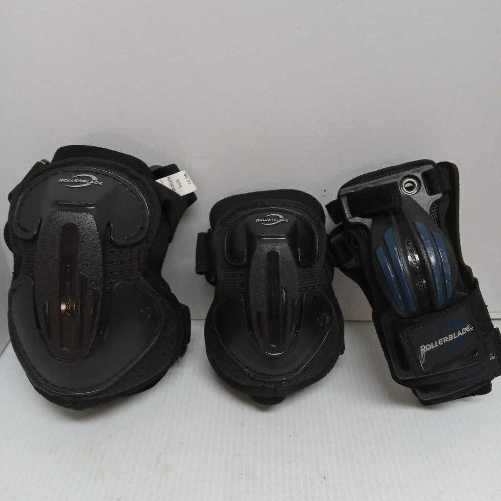 Rollerblade Inline Pad Set Knees,Elbows,Wrists Black Size Adult Medium Preowned