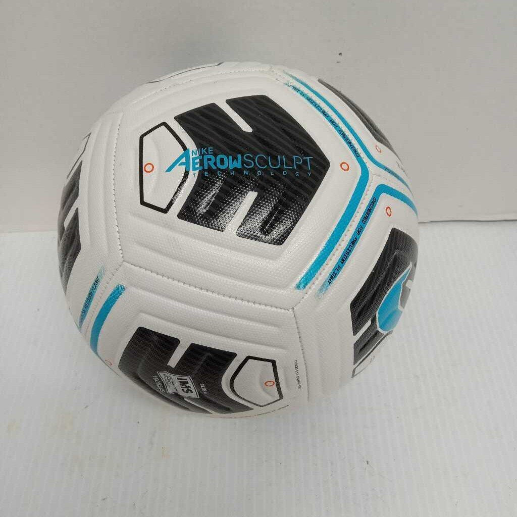 Nike Aerowsculpt Soccer Ball White/Black/Blue Size 4 Preowned