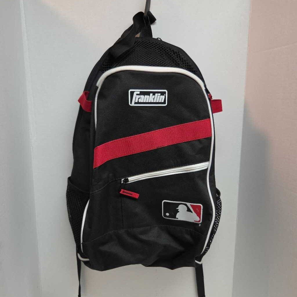 Franklin Baseball/Softball Back Pack Equipment Bag Black/Red Size Junior Preowned