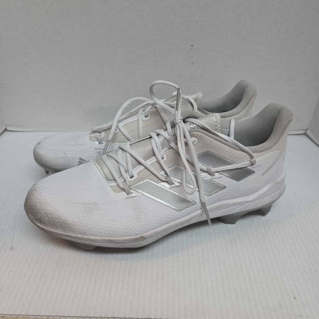 Adidas Adizero Baseball/Softball Cleats White/Silver Size 12 Preowned