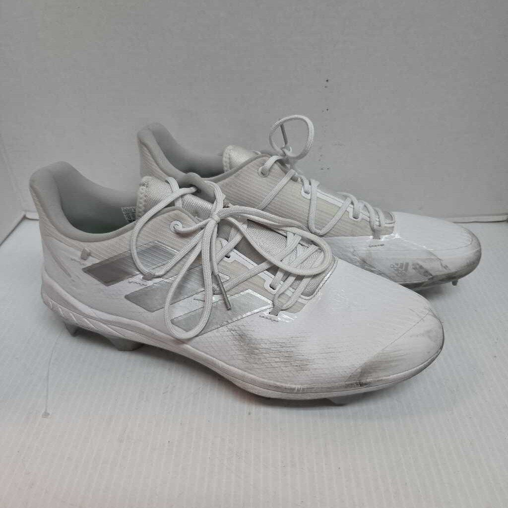 Adidas Adizero Baseball/Softball Cleats White/Silver Size 12 Preowned