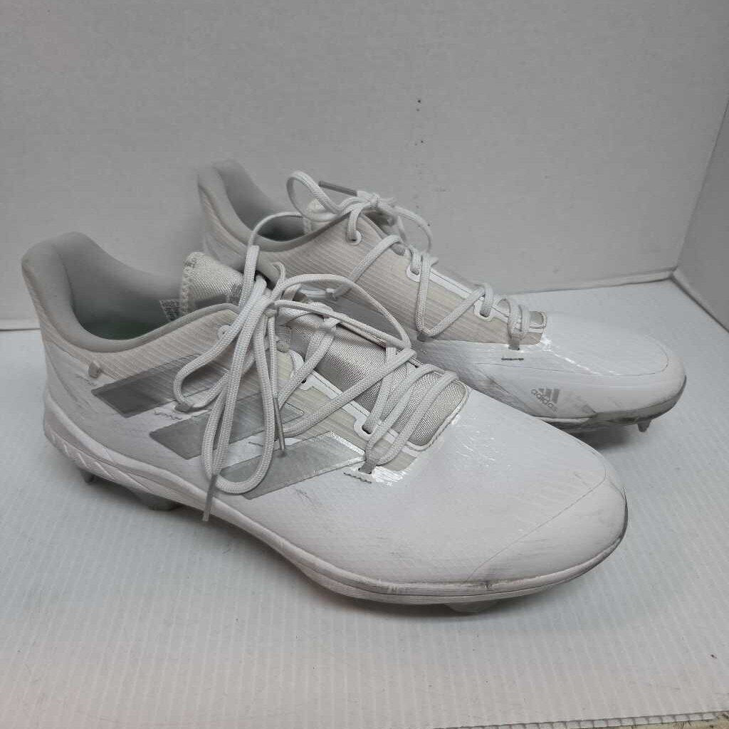 Adidas Adizero Baseball/Softball Cleats White/Silver Size 12 Preowned