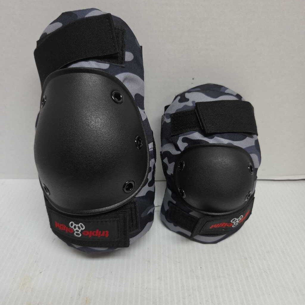 Triple Eight Inline Pads Knees & Elbows Black/Grey Size Adult Small Preowned