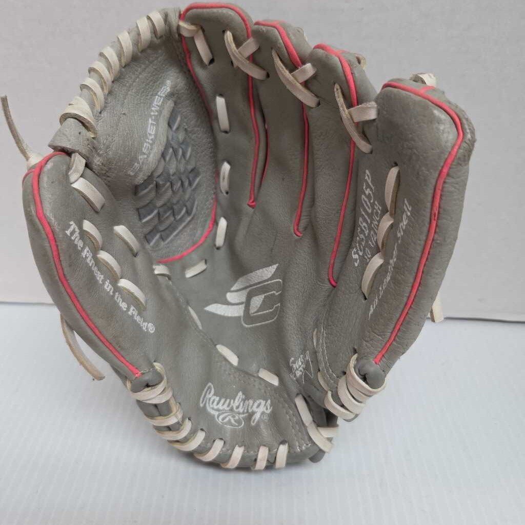Rawlings SCSB105P Softball Glove Grey/Pink 10.5" Right Hand Throw Preowned