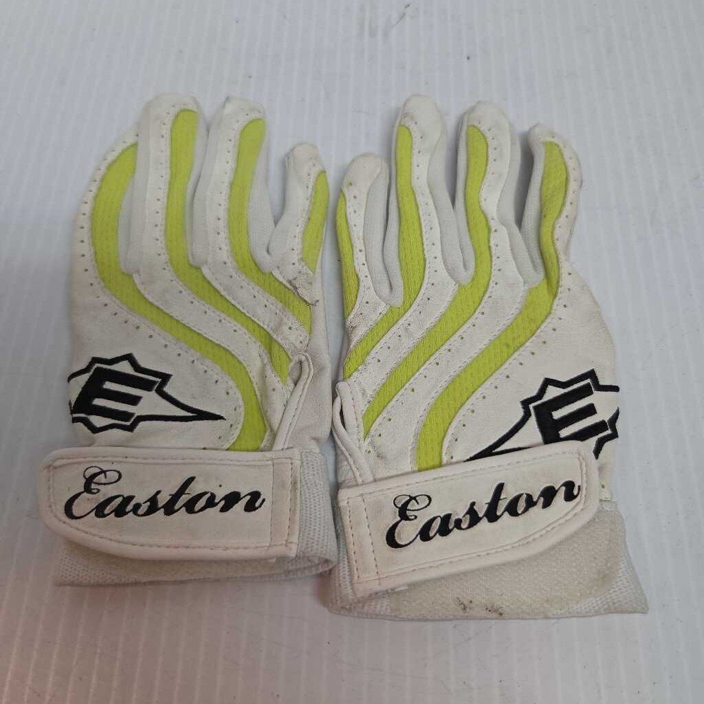 Easton Batting Gloves White/Green Size Womens Small Preowned