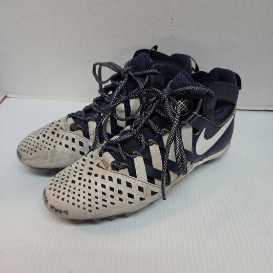 Nike Huarache Lacrosse/Football Cleats White/Navy Size 8.5 Preowned
