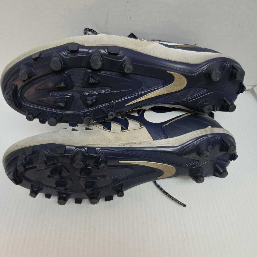 Nike Huarache Lacrosse/Football Cleats White/Navy Size 8.5 Preowned