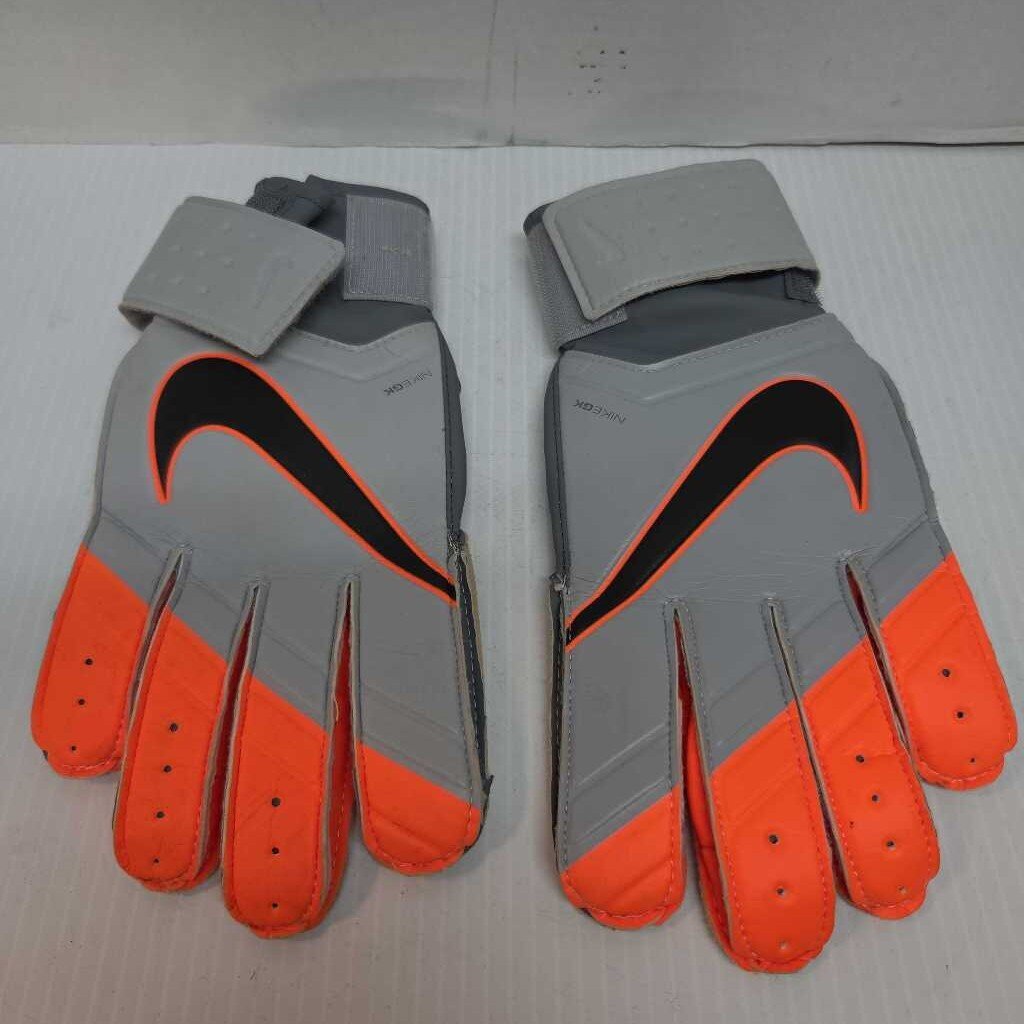 Nike GK Soccer Goalkeepers Gloves Grey/Orange Size M/L Preowned