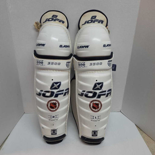 Jofa Hyper X 3500 Hockey Shinguards White Size Senior 16" Preowned