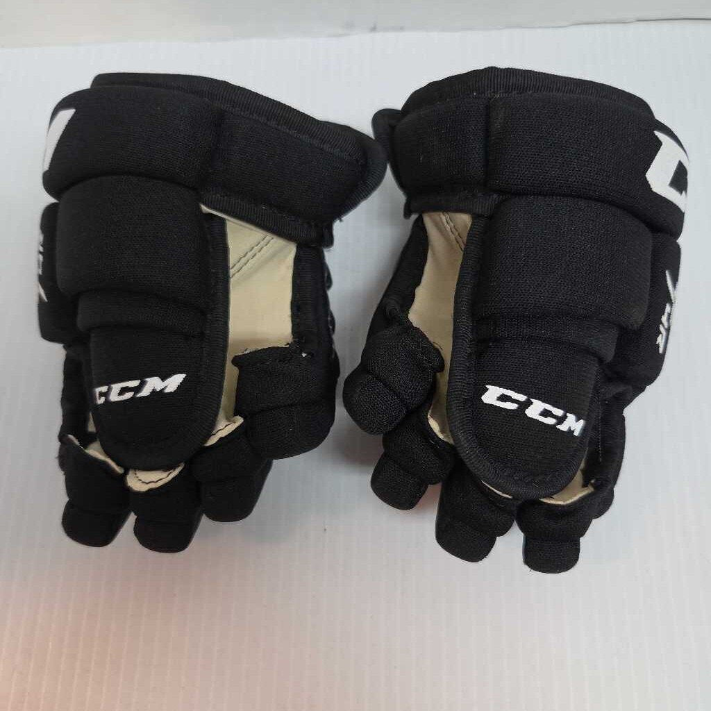 CCM T4R Hockey Gloves Black/White Size Youth 8" Preowned