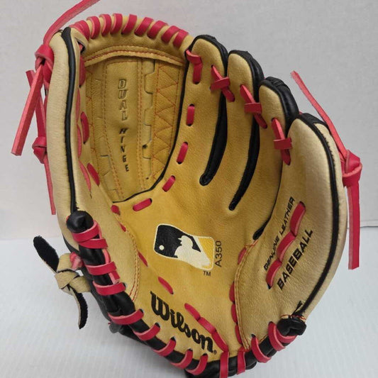 Wilson A350 Basaeball Glove Tan/Black/Red Size 11.5" Right Hand Throw Preowned