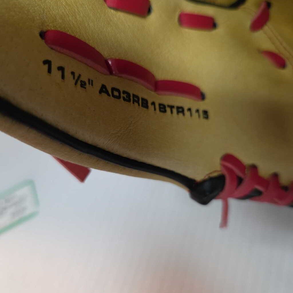 Wilson A350 Basaeball Glove Tan/Black/Red Size 11.5" Right Hand Throw Preowned