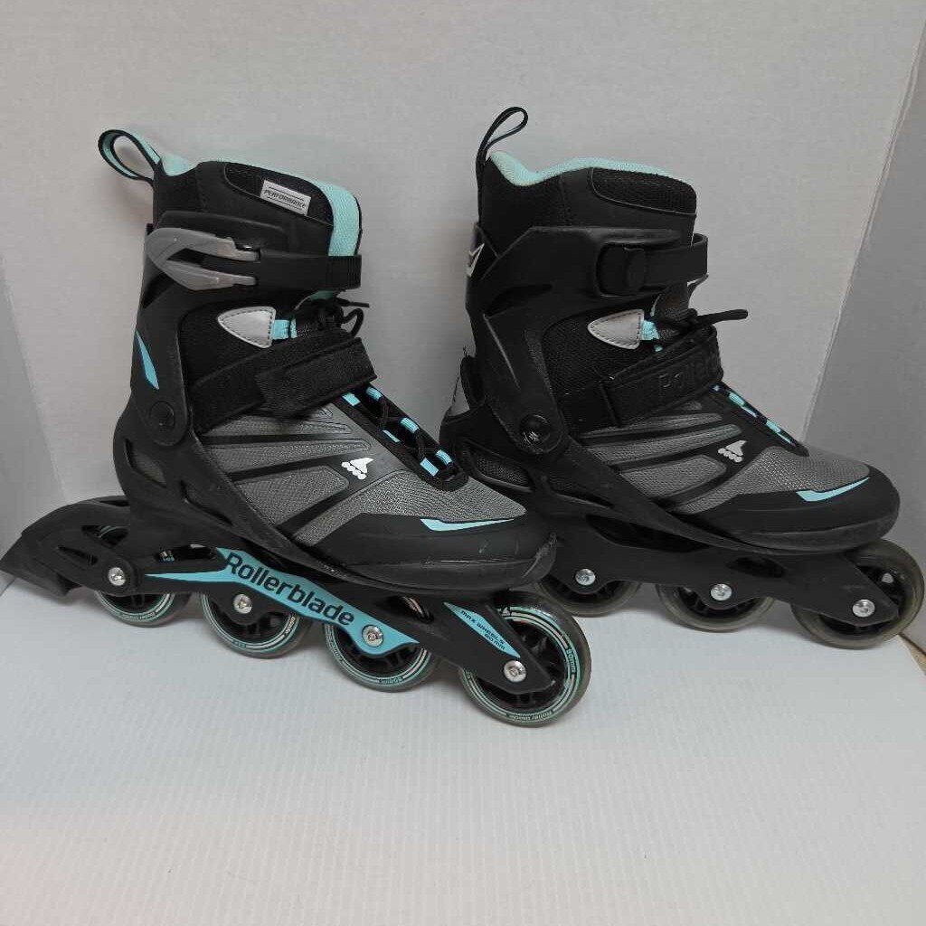 Rollerblade Zetrablade Inline Skates Black/Grey Size Women's 8 Preowned