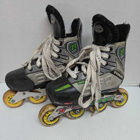 Tour ZT 660 Inline Hockey Skates Black/Grey Size Y11 - 1 Adjustable Preowned
