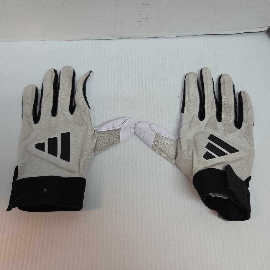 Adidas Scorch Destroy Padded Lineman Football Gloves White/Black Size L/XL Preowned