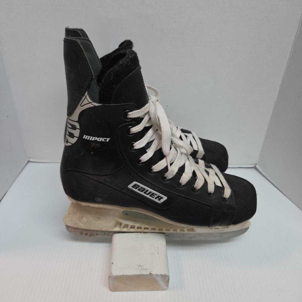 Bauer Impact 75 Hockey Skates Black Size 8.5 Preowned