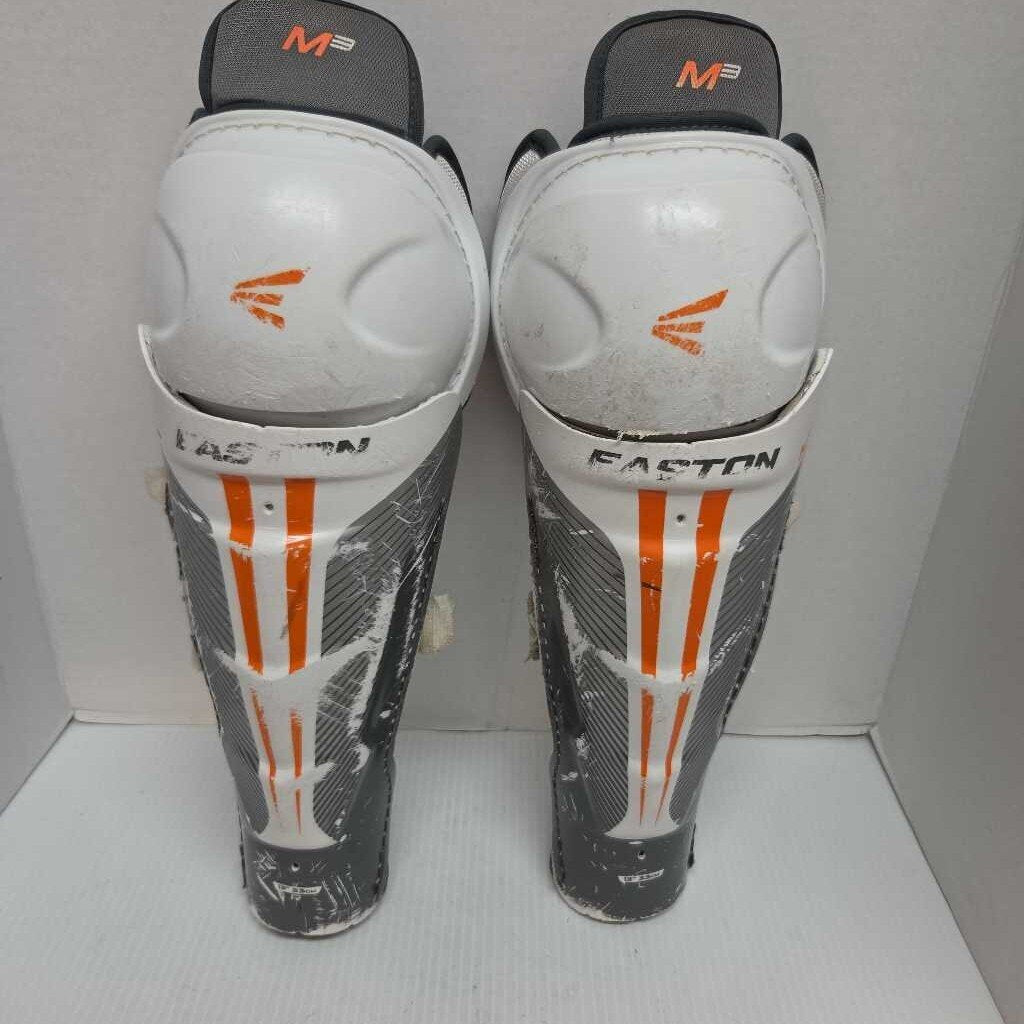 Easton M3 Hockey Shinguards White/Grey Size 13" Preowned