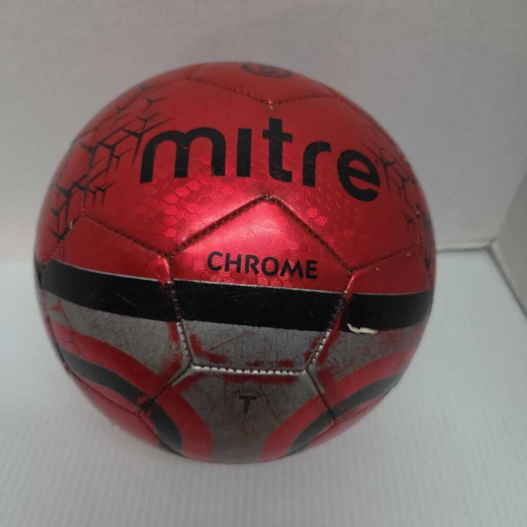 Mitre CHROME Soccer Ball Red/Black Size 5 Preowned