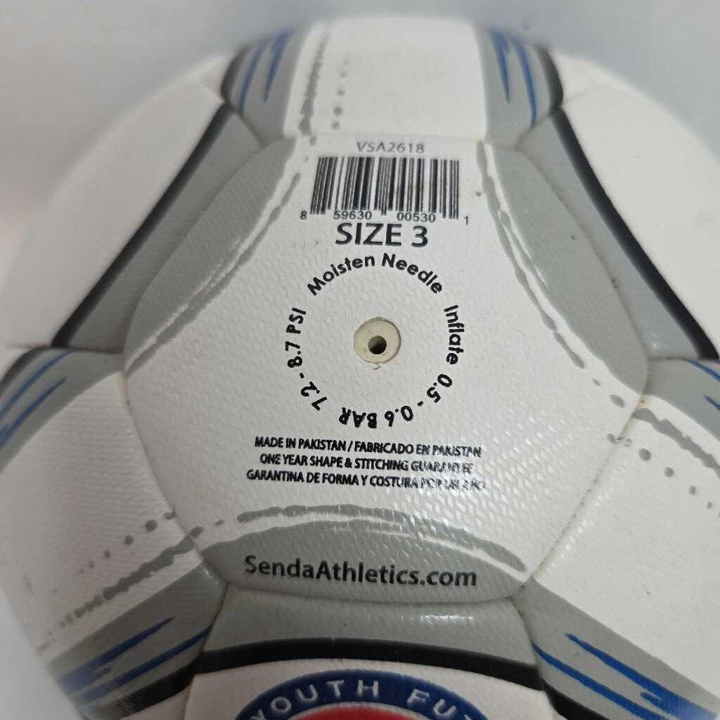 Senda Soccer Ball White/Black/Bue/Grey Size 3 Preowned