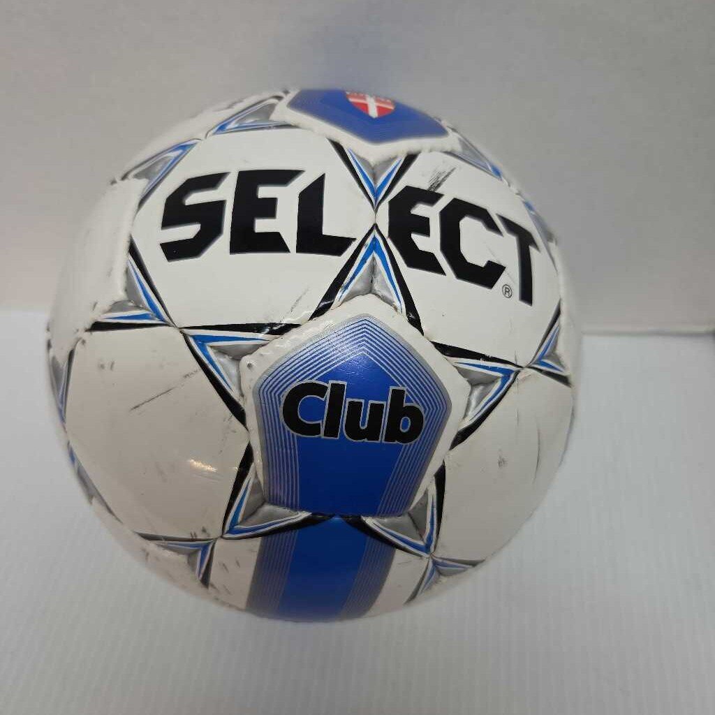 Select Club Soccer Ball White/Blue/Grey Size 5 Preowned